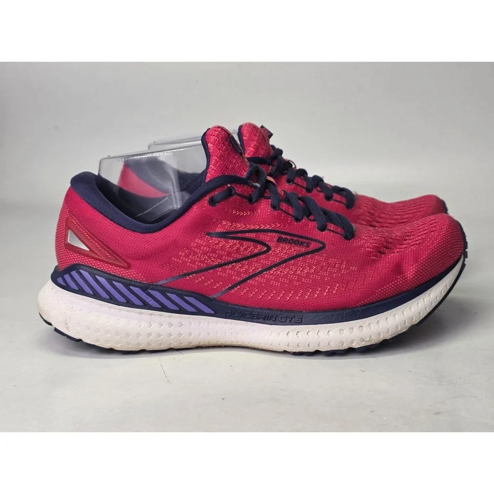 Brooks Glycerin 19 Women's Sneakers Size 9 B Red‎ Blue Medium Running Shoes